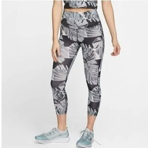 Nike Fast Crop Running Tight form fitting Leggings back zip pocket NWT Sz-S. U6